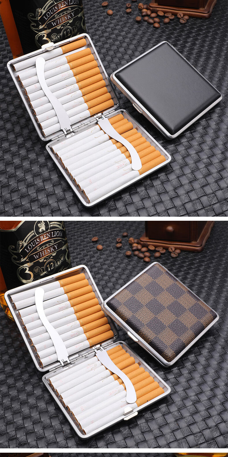 【抖音同款 开学季】烟盒便携男铁盒烟20支装细支烟盒铝合金粗烟支