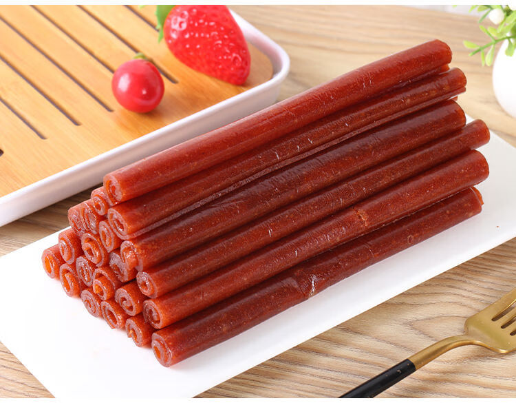 fghgf 承德特产果丹皮长条山楂卷糖果脯蜜饯学生休闲零食每捆280克 两