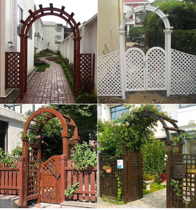 花园防腐木花架庭院木门爬藤架院子月季蔷薇圆拱支架门头门框 单扇