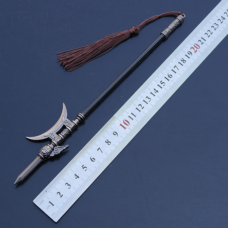 春枝韵英雄石昊残剑黄金战矛双月方天画戟单月戟火云梅子酒模型 方天