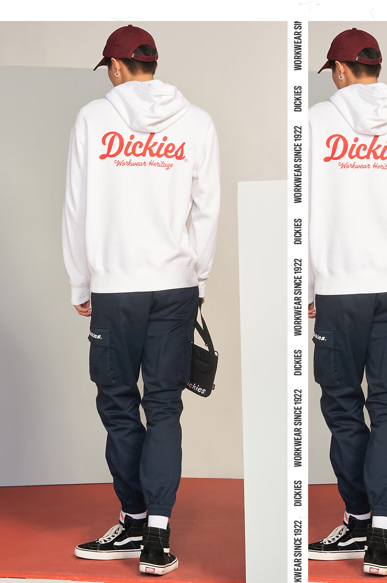 dickies卫衣男迪凯斯官方新年本命年红色卫衣女情侣装连帽卫衣加绒