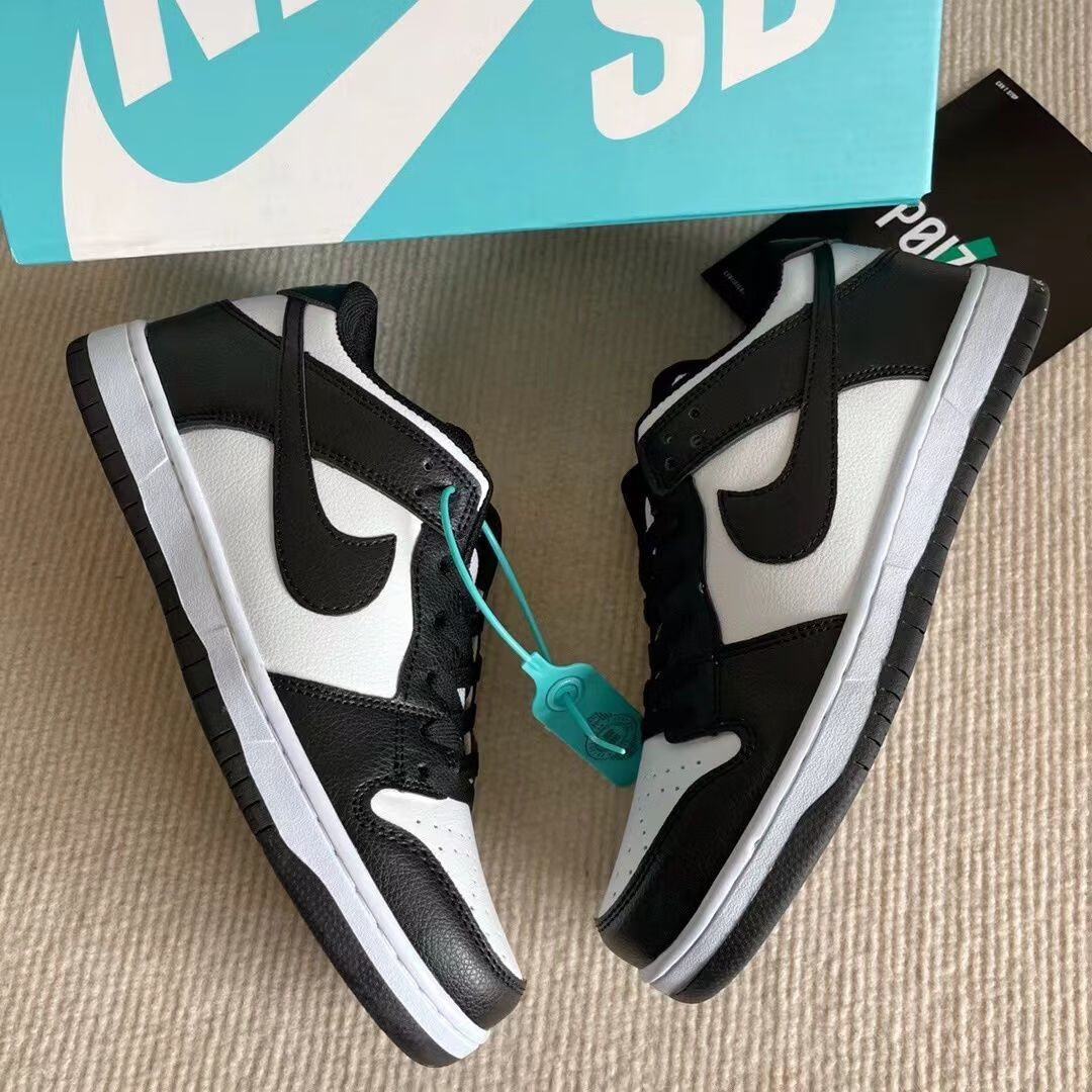 【旗舰官方店】aj男女款duck黑白熊猫低帮奥休闲滑板鞋运动鞋 黑色 38