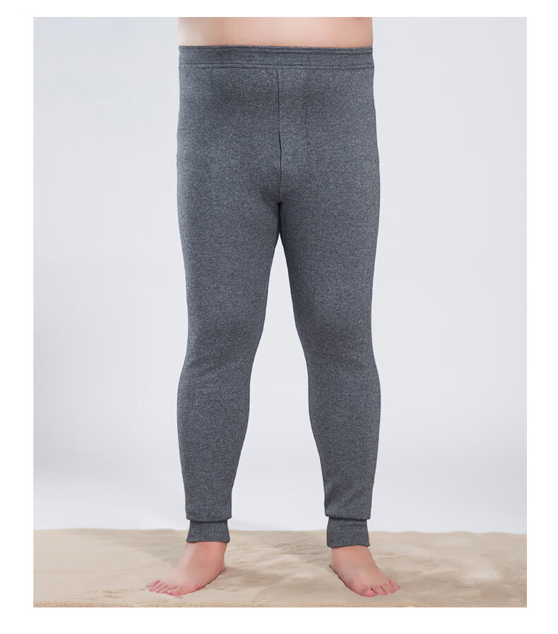 南极人胖子冬装大码男士羊毛裤加肥加大针织保暖裤肥佬加厚秋裤胖人