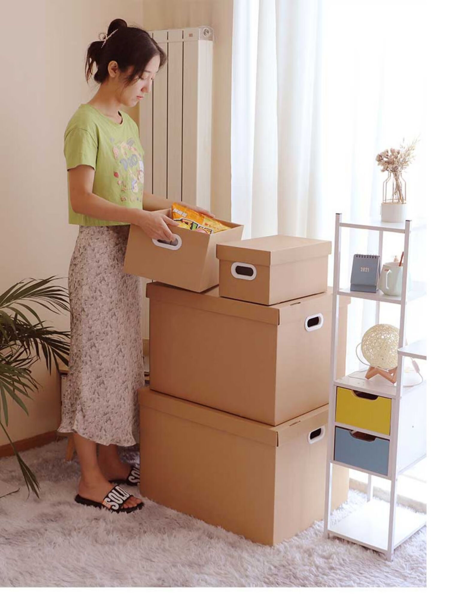 书本收纳盒打包搬家大纸箱衣物玩具整理箱包装送礼物纸盒宿舍带盖8号