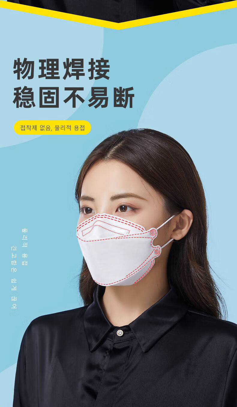 新品鱼嘴口罩韩版鱼嘴型立体成人男女通用口罩 白色 含熔喷布 30片