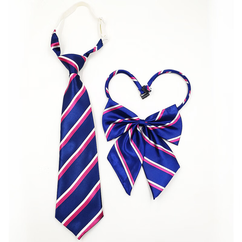 俞兆林条纹松紧免打中小学生校服领带衬衫女儿童日系装饰领带男学院风