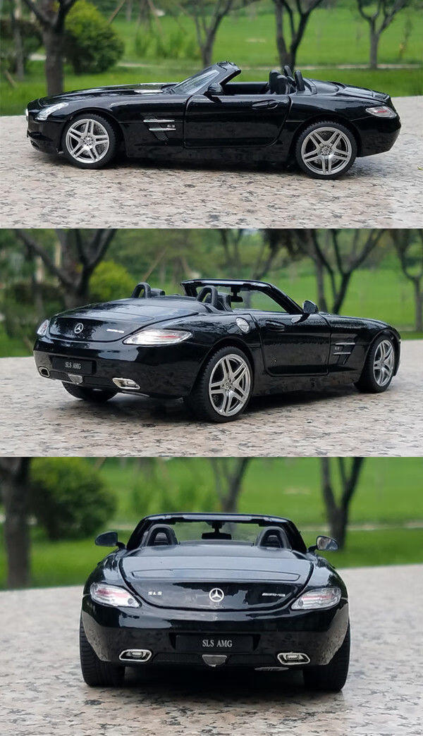 儿童汽车模型 美致1:24奔驰sls跑车四开门金属汽车模型仿真合金车模型