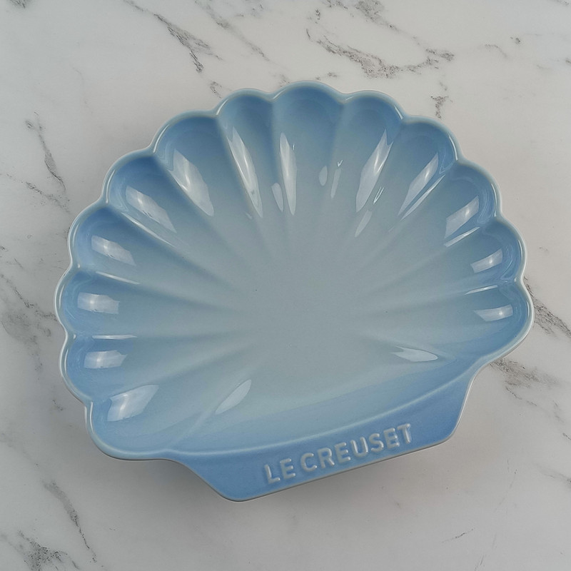 法国酷彩le creuset陶瓷创意贝壳盘蒸鱼盘彩虹色鱼形家用盘子 贝壳盘