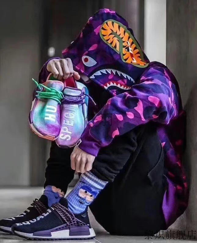 日系潮牌bape鲨鱼嘴经典款毛圈连帽卫衣男女款开衫春秋款迷彩外套 cp