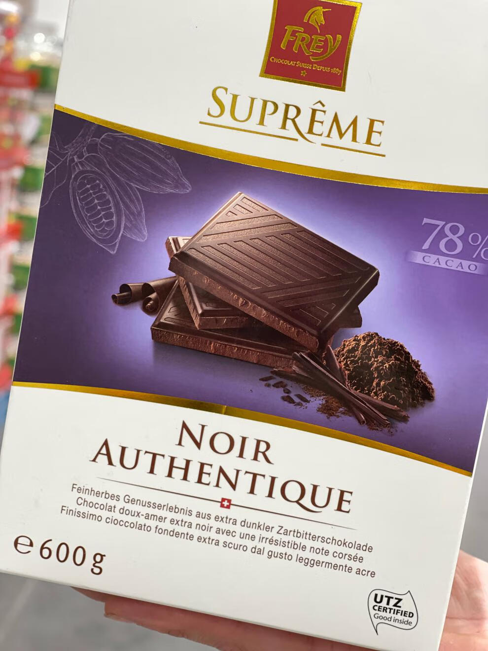 costcofrey飞瑞尔纯黑巧克力600g瑞士进口78黑巧可可脂零食
