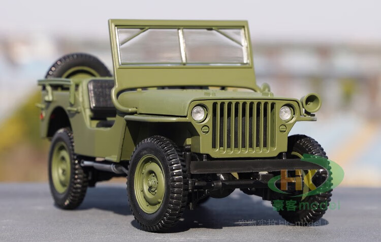 1:18威利 威利斯吉普车汽车模型 二战经典jeep fx系列凯史 fx军绿色