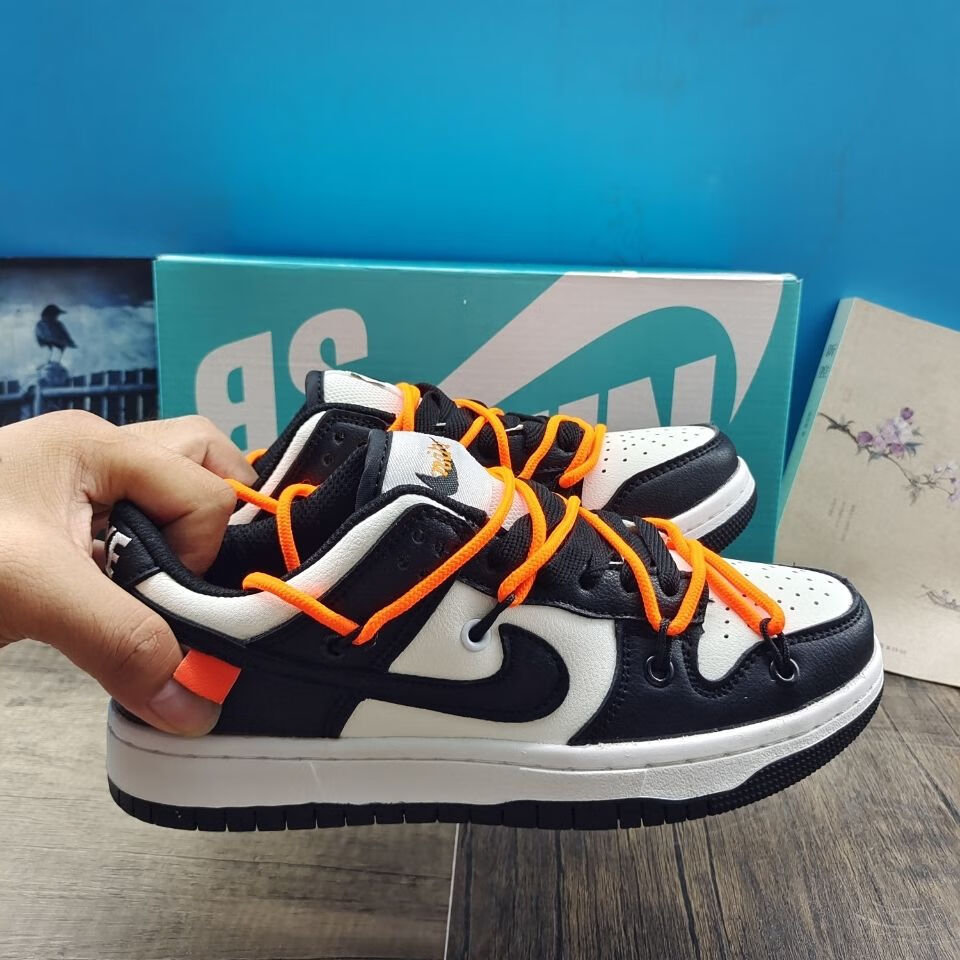 莆田纯原sbdunklow联名ow绑带莆田aj情侣鞋男2022新款黑曜石低帮板鞋