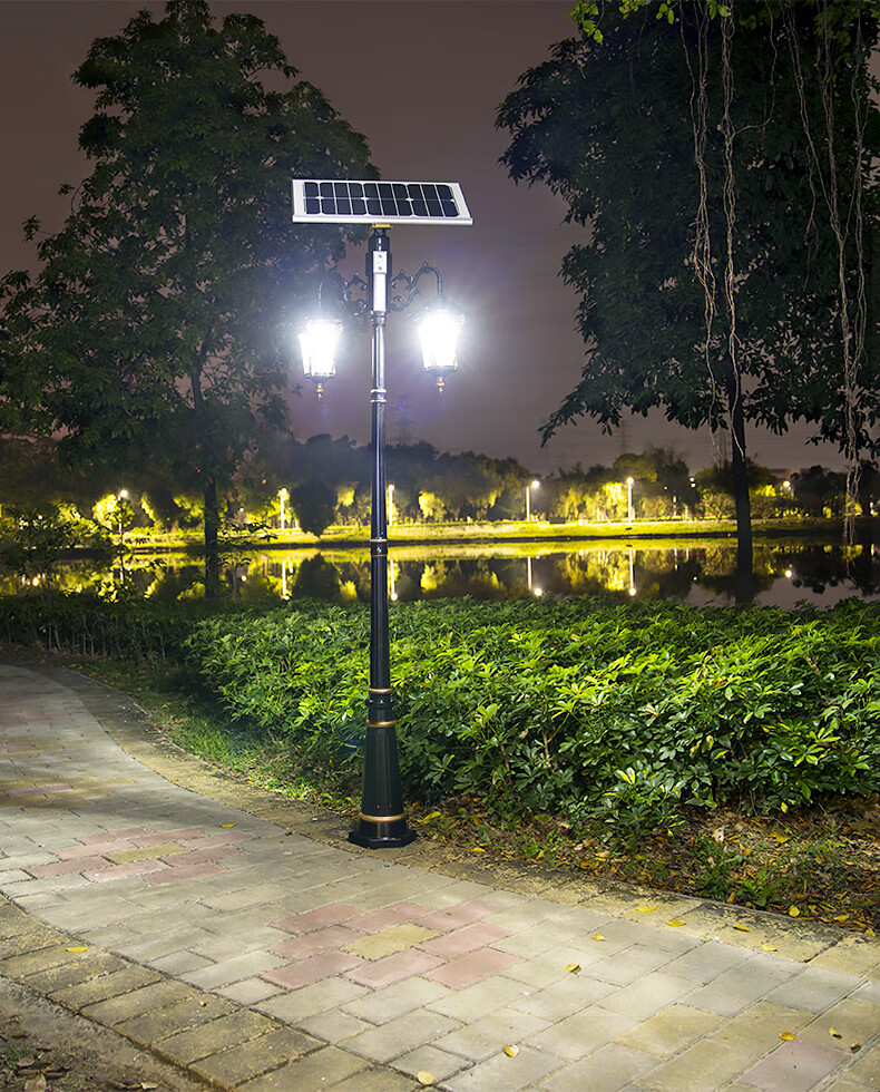 太阳能灯户外庭院灯室外欧式高杆小区路灯花园别墅家用景观灯防水太阳