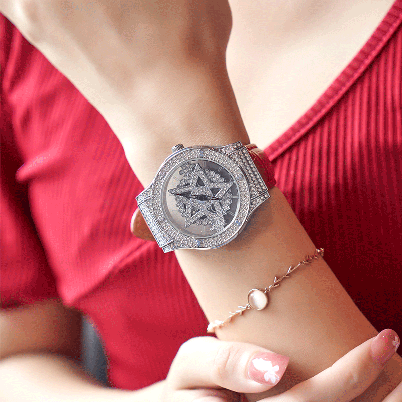 官方旗舰五芒星手表时来运转同款五芒五角星手表女镂空满天星女时装表