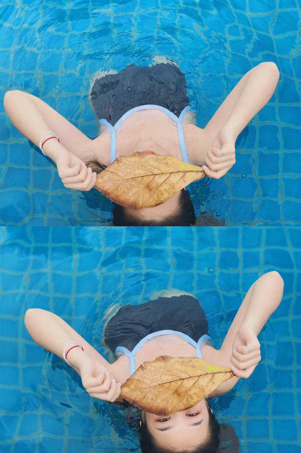 【品质保证】死库水泳衣 日本学校学生泳装日系可爱少女保守藏蓝色