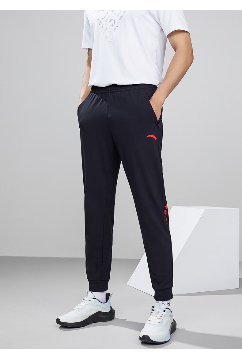 商场同款安踏运动裤男裤子2022夏季新款针织收口束脚卫裤休闲男士裤子