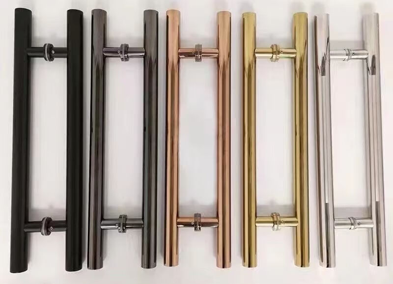 农村大门把手庭院门大拉手不锈钢木门铁门大抓手扶手配件老式把手 银