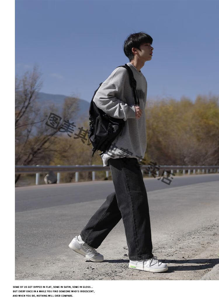 65tumeiqi十几岁中学生高中生大学生男生穿的春季男士牛仔裤复古做