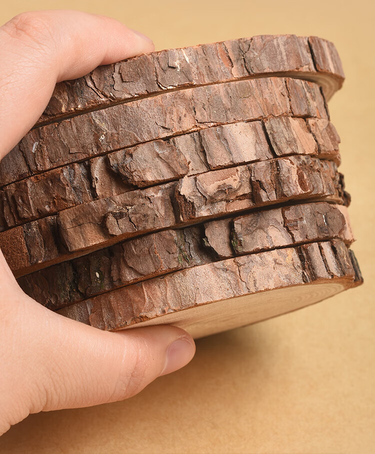 木板片圆木片手工diy材料装饰木头片木片画实木块薄小木块原木片漂泊