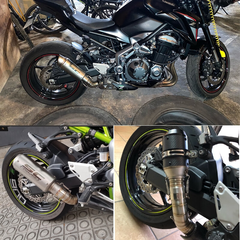 适用于摩托跑车川崎z900改装前段烤蓝排气z900钛合金全段sc排气管z900