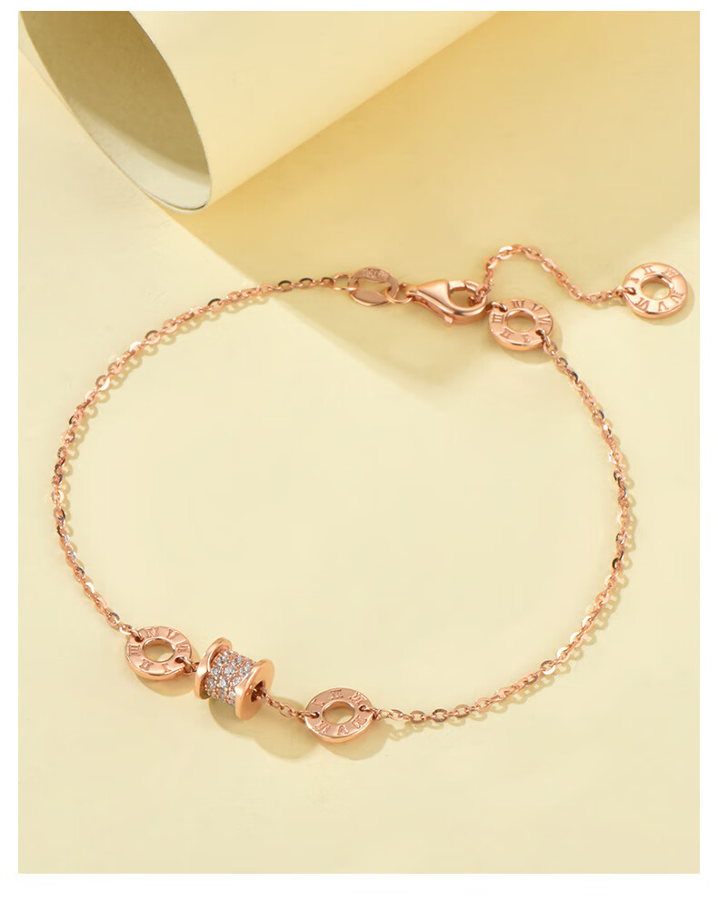 星眸珠宝18k金玫瑰金小蛮腰手链女彩金手镯时尚简约个性日式网红抖音