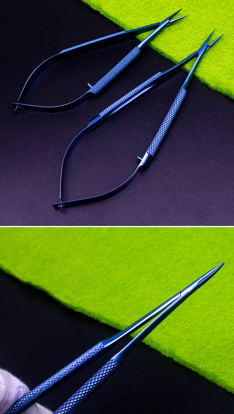 tyl显微外科持针钳眼科持针器夹针器双眼皮手术工具器械直头弯头12cm