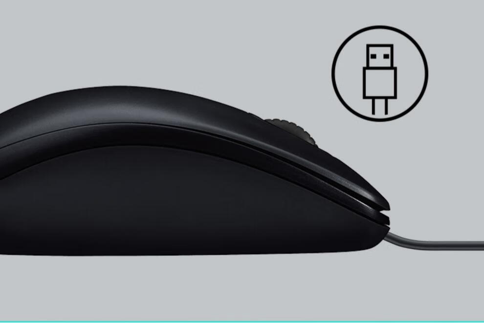 罗技(logitech)b100有线鼠标usb办公家用游戏电脑笔记本台式全尺寸