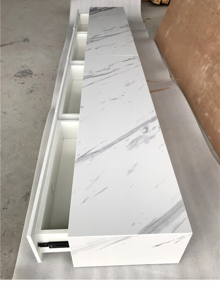 电视柜简约轻奢地台茶几长条地柜岩板定制客厅储物 人造石电视柜2米