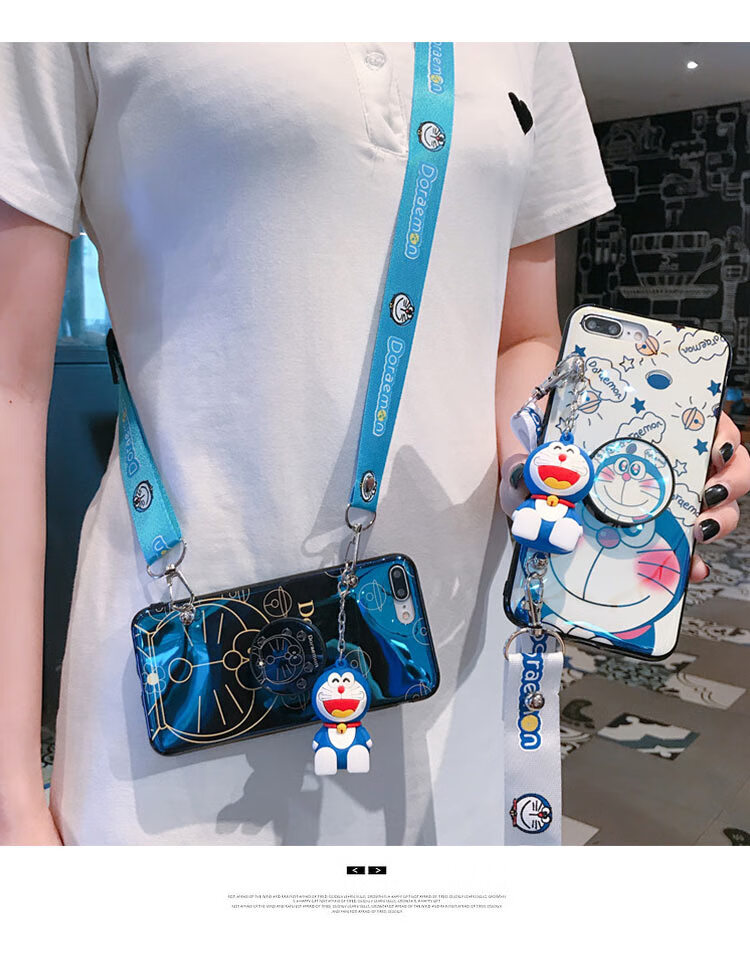 麦硕 蓝光哆啦a梦华为畅享10plus手机壳畅想8e背带9e斜挎9叮当猫10e