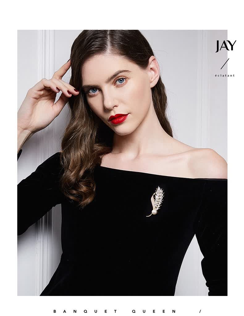 jay 麦穗胸针2021年新款潮复古女款气质胸花配饰西装别针 送女友闺蜜