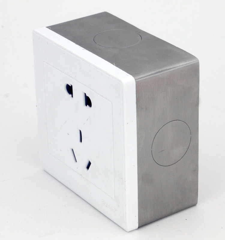 不锈钢86型底盒墙壁插座开关面板明装暗装暗盒分线接线盒金属底座40mm