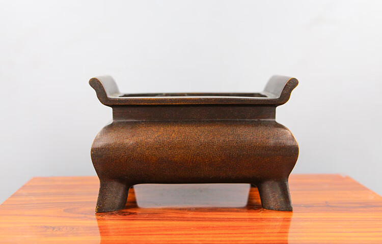 全铜香炉仿古家用供奉铜长方形铜香炉室内家用供奉炉仿古四足鼎宣德炉