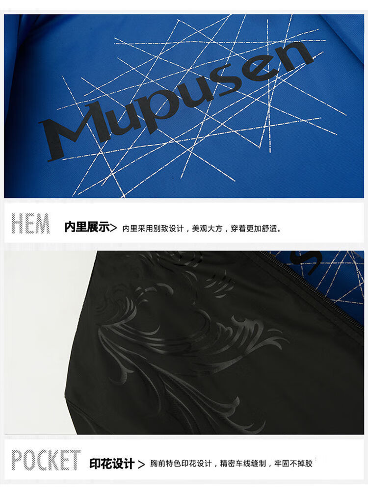 曼迪尚双面穿男士外套春秋薄夹克男大码男装运动外套 1688#蓝色/黑 3XL 150-165斤