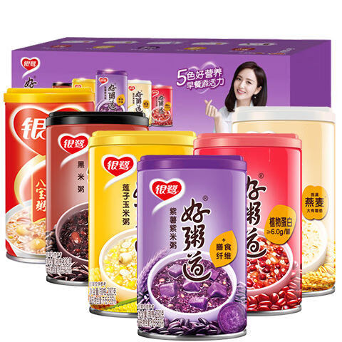年货银鹭桂圆八宝粥280g好粥道八宝粥黑米五谷杂粮早餐粥速食粥整箱装
