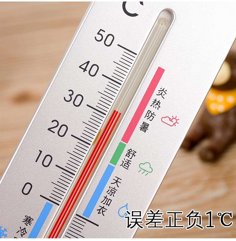 得力温湿度计壁挂式家用室内大棚家庭客厅多功能悬挂温度计卡表 煤油