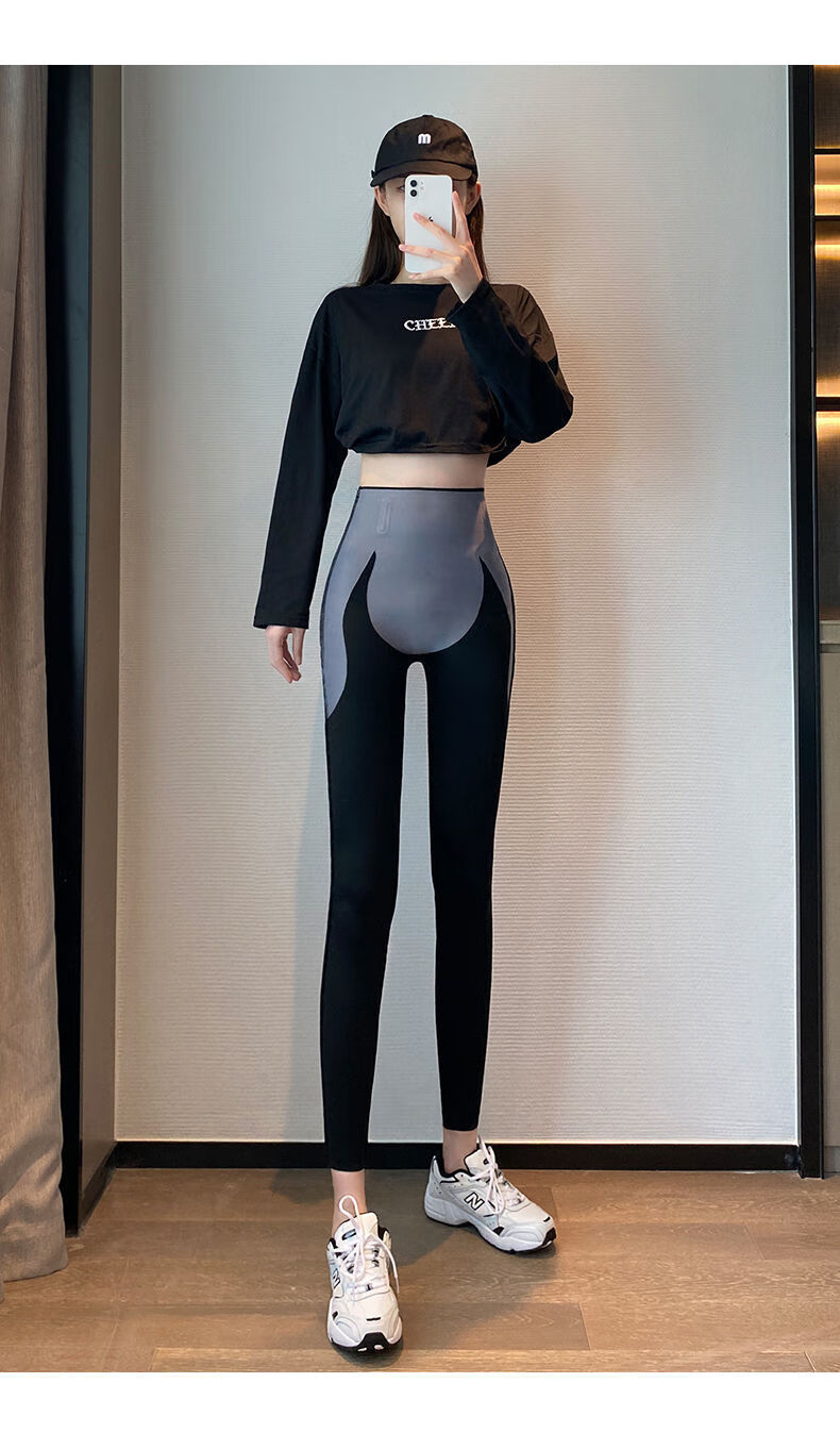 鲨鱼裤显瘦打底裤女外穿春秋高腰收腹提臀瑜伽悬浮芭比裤子女 普通