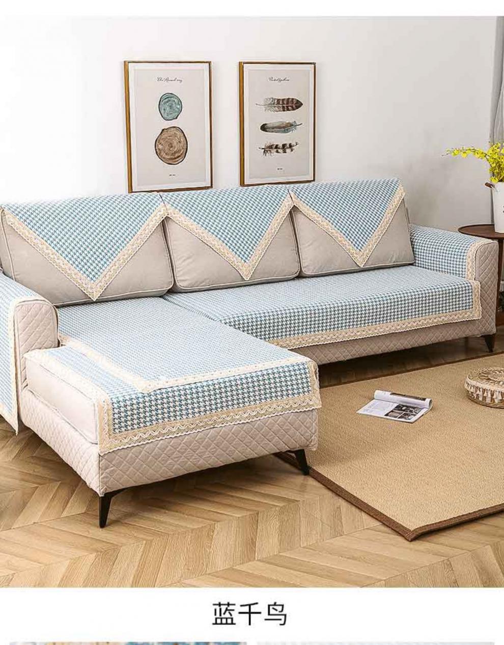 夏天款 沙发垫棉麻定做亚麻沙发盖布四季通用坐垫夏季用防滑夏天款套