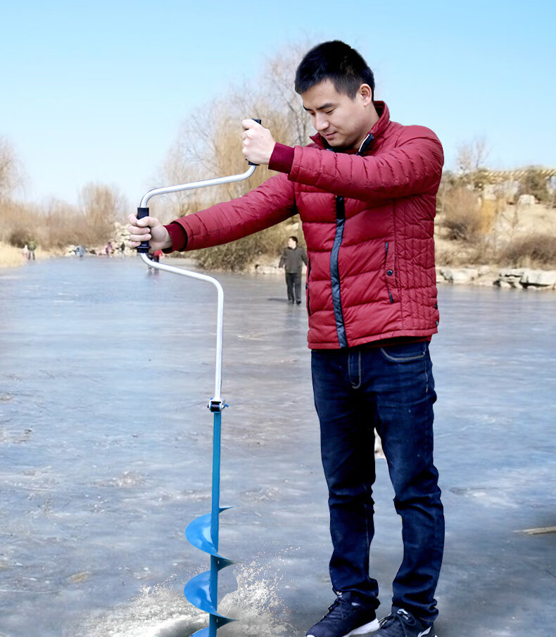 冰镩刀片567寸冰钻冬钓用品砸冰工具 京选好物 5寸手摇冰钻12厘米孔径