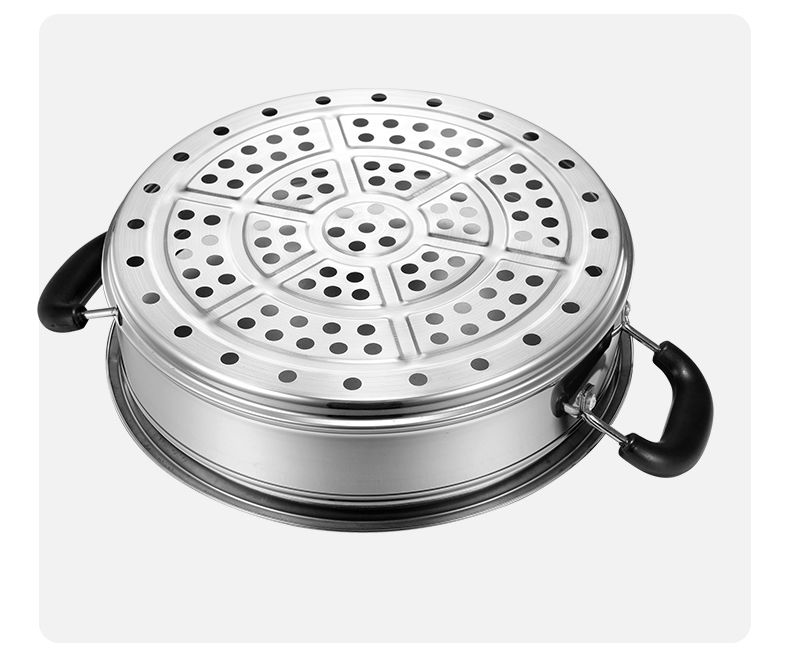 霸蓝 蒸笼蒸屉不锈钢家用蒸层蒸格屉子电锅蒸锅笼屉火锅蒸篦加厚 平口