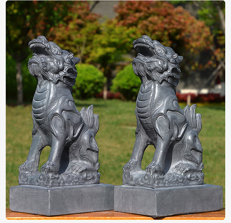 石头石雕望天吼青石朝天吼独角兽石吼摆件望君归蹬龙石雕 长12宽8高20