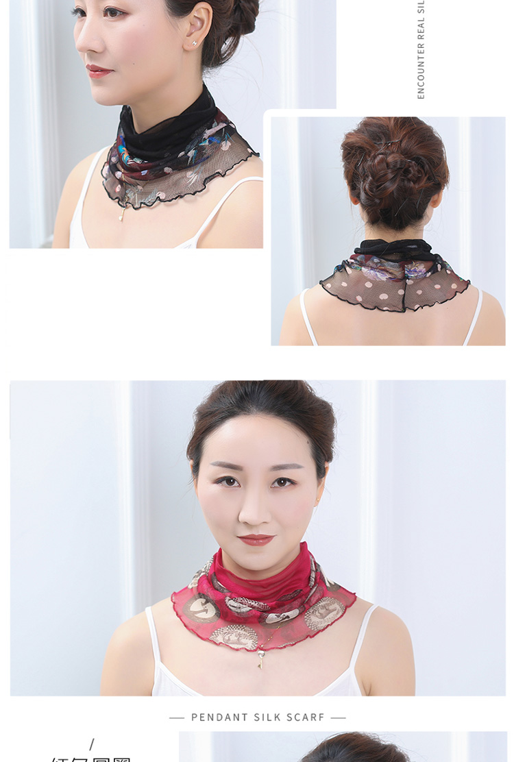新品小方巾丝巾女护颈小围脖女夏季丝巾薄款套头韩版百搭假领子晒脖套