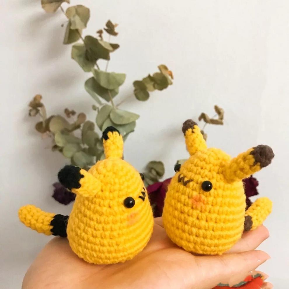 迷你小动物玩偶手工diy材料包毛线编织钩针变换装娃娃挂件可爱生日