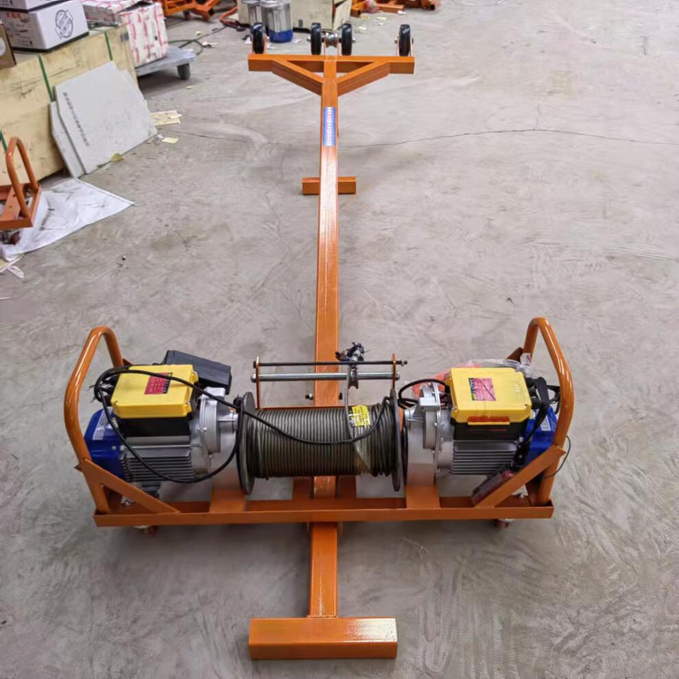 双电机吊机220v家用高楼吊门窗玻璃吊机小型电动提升机升降起吊机 桔