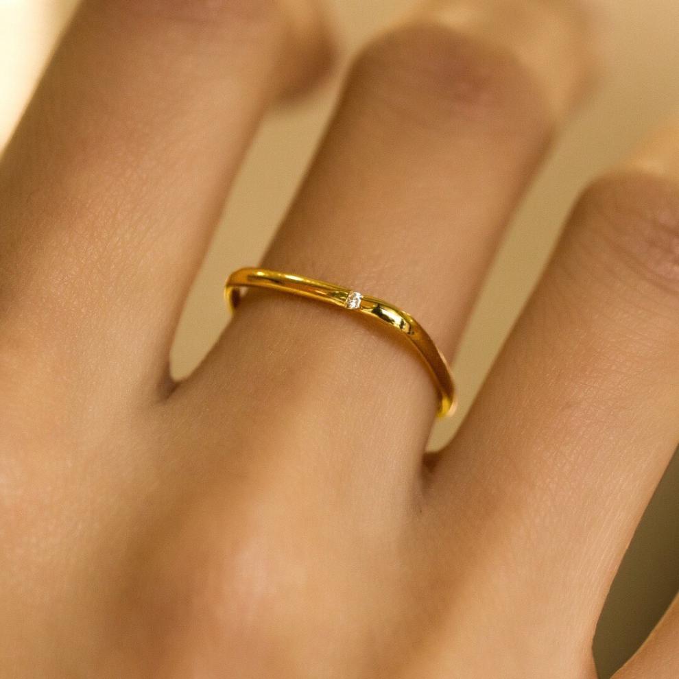 ck施华洛世奇锆原创小方戒指不掉色镀18小方戒指抖音小红书同款简约