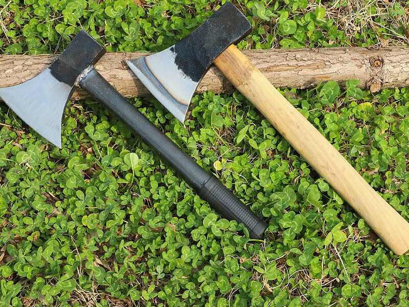 斧头家用劈柴弹簧钢手工锻打全钢户外树柴小斧子浩驰pvc柄飞机斧5斤