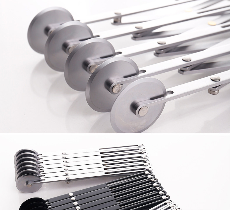 多轮滚刀切面切油条刀披萨刀不锈钢双头分割器烘焙三轮双头滚刀