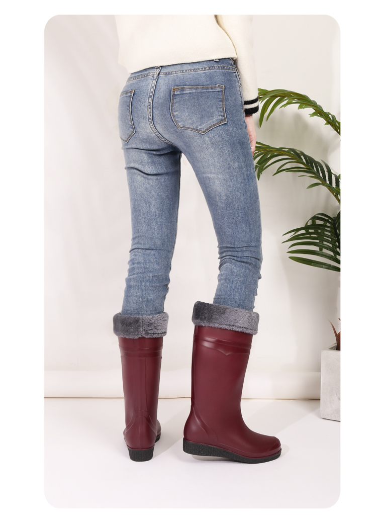 雅鹿雨鞋女士时尚高筒外穿水鞋长筒防水雨靴加厚牛筋底水靴子防滑胶鞋