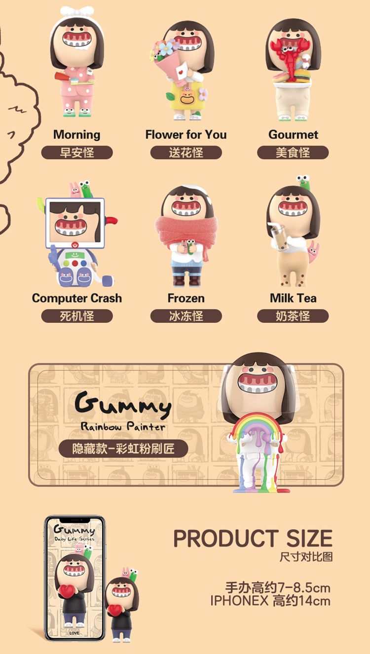 popmart泡泡玛特牙龈怪野生日常系列盲盒确认款摆件礼物说明买整套配
