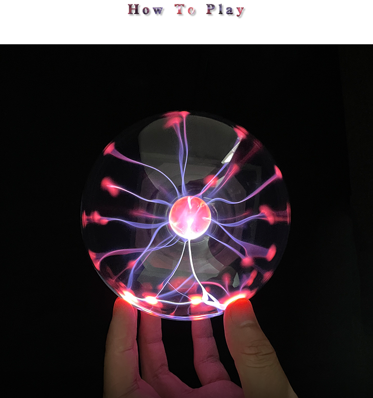 触摸闪电可声控人造闪电球离子球斯拉线圈辉光球电弧球 球直径8cm(3寸