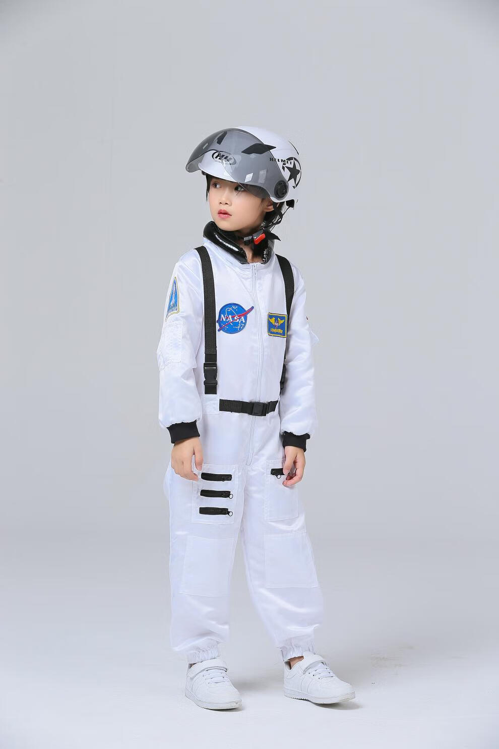 宇航服儿童太空服宇航员航天服装中国飞行员太空连体衣服万圣节抖音